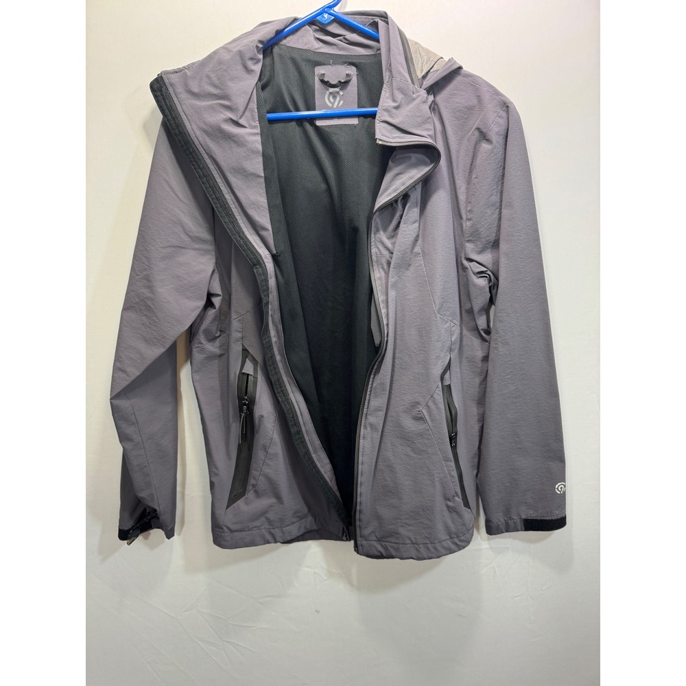 C9 Champion Mens Full Zip Hooded Windbreaker Jacket Charcoal Gray Ripstop Size M